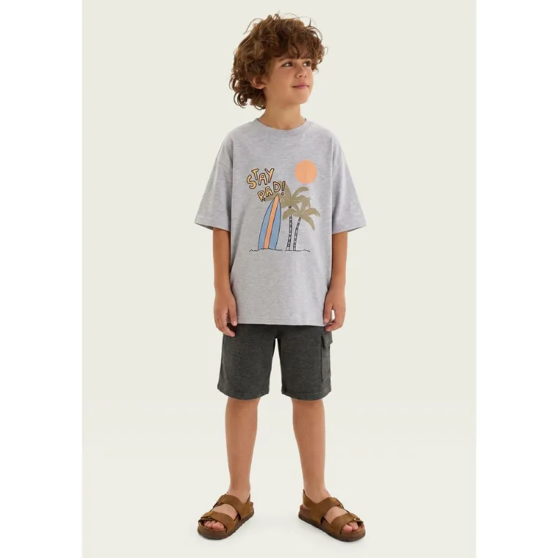 Conjunto Infantil Menino Estampado - Cinza 004