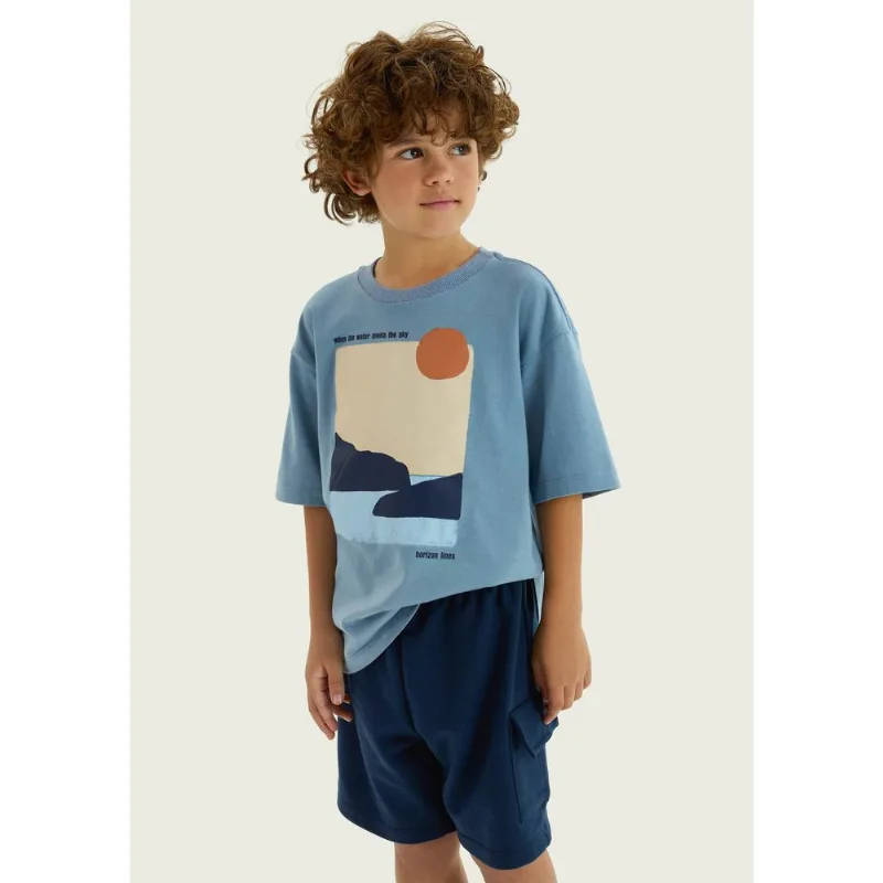 Conjunto Infantil Menino Estampado - Azul 016