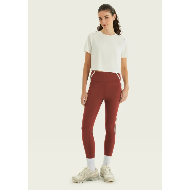Calça Legging Esportiva Bicolor Corte a Laser - Terracota G
