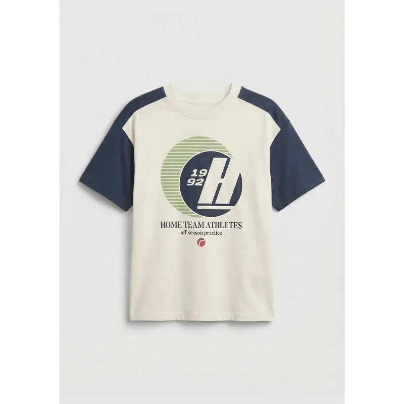 Camiseta Infantil Menino Oversized Estampada - Off white 006