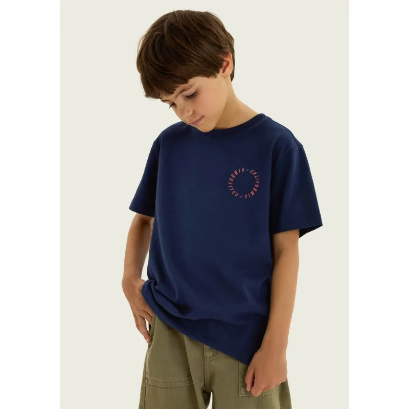 Camiseta Infantil Menino Regular Estampada - Azul 004