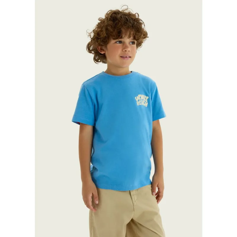 Camiseta Infantil Menino Regular Estampada - Azul 004