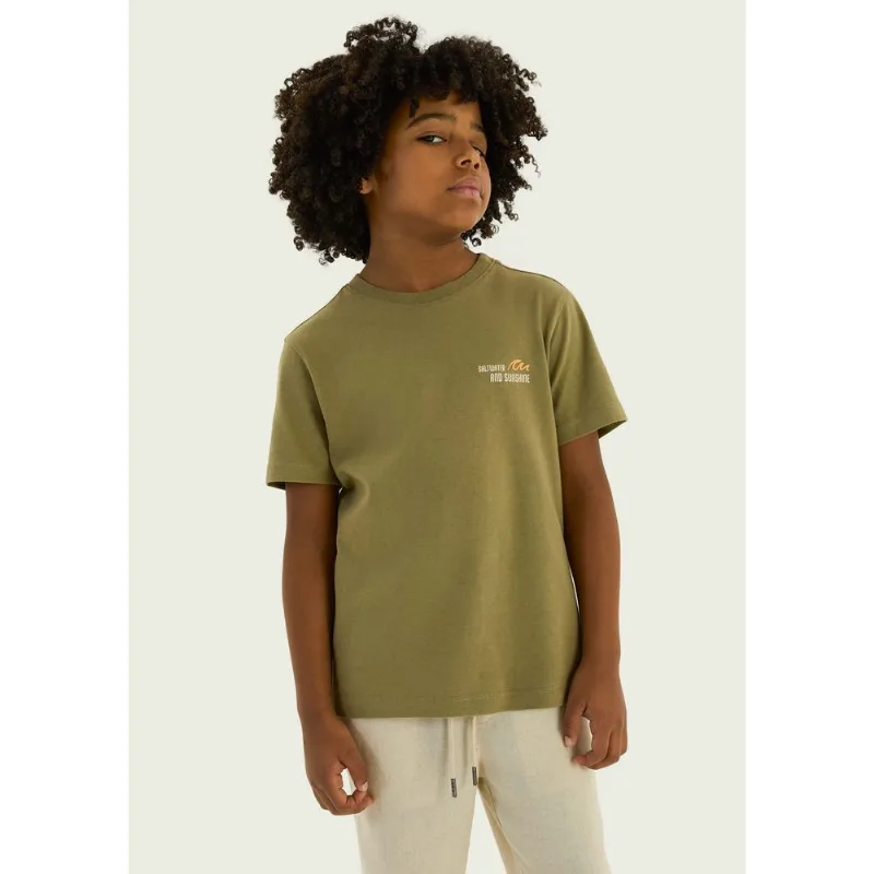 Camiseta Infantil Menino Regular Estampada - Verde 016