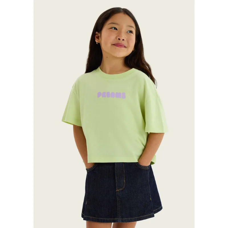 Blusa Infantil Menina Box Com Estampa Frente E Costas - Verde 006