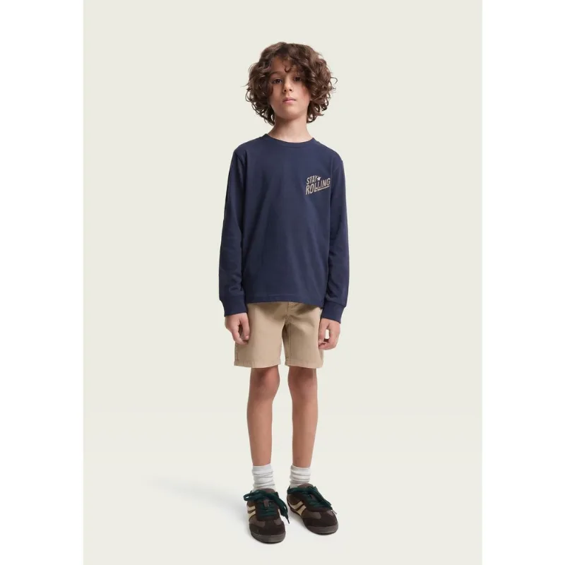 Camiseta Infantil Menino Manga Longa Com Estampa - Azul 004