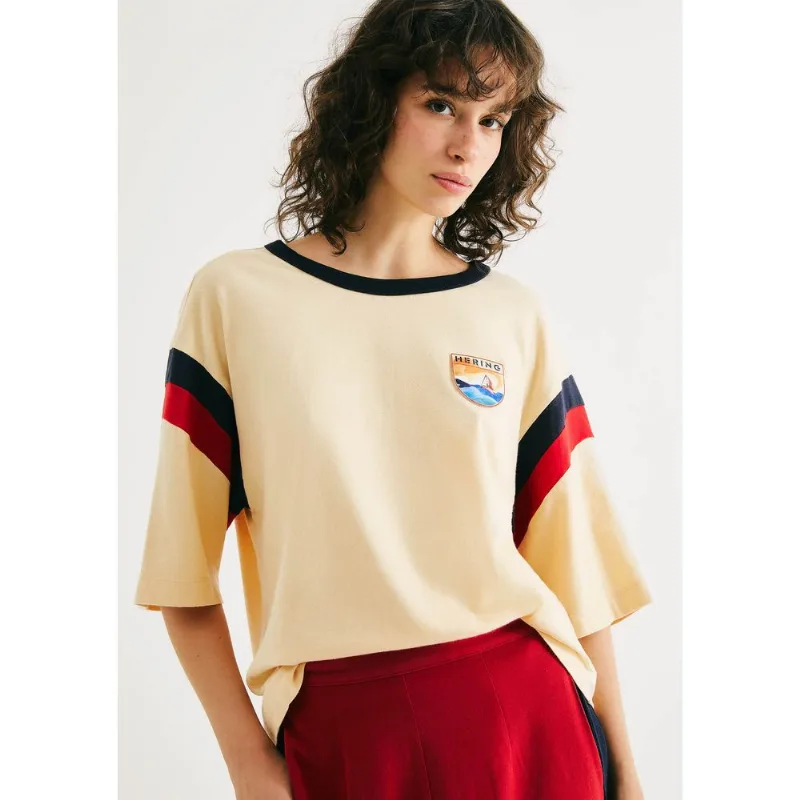 Camiseta Feminina Oversized Com Patch - Amarelo P
