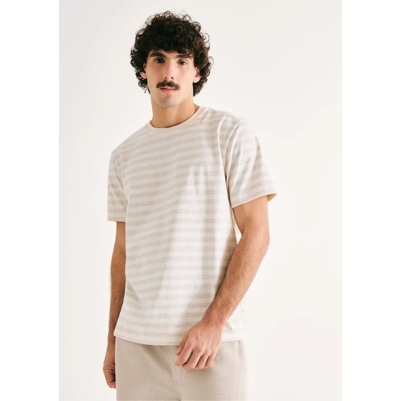Camiseta Masculina Comfort Super Cotton Com Linho - Bege XG