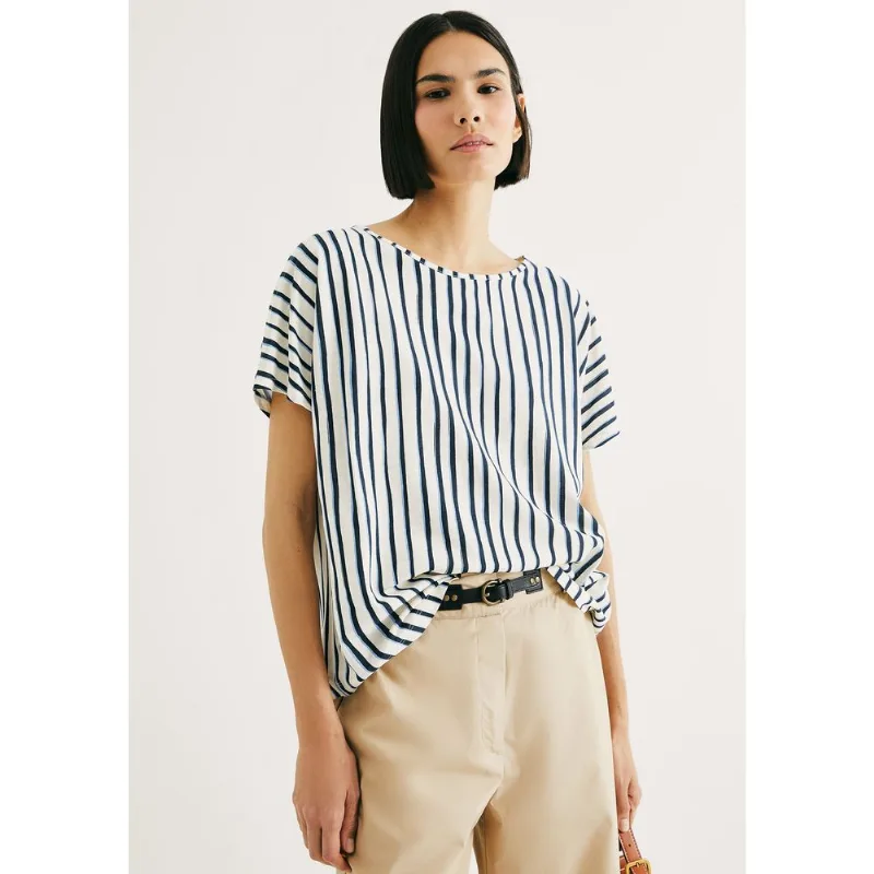 Blusa Feminina Manga Curta Estampada - Off white P