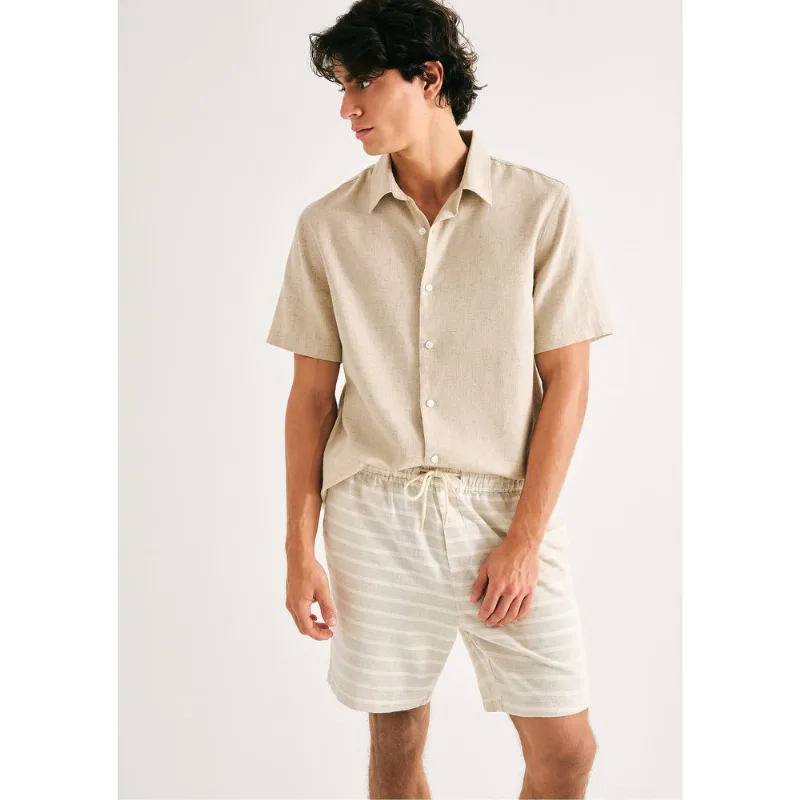 Bermuda Masculina Jogger Rústica Listrada - Caqui G