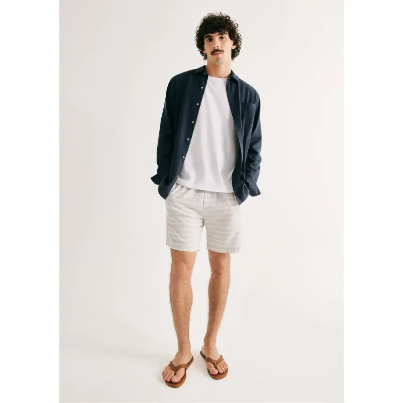 Bermuda Masculina Jogger Rústica Listrada - Azul XXG