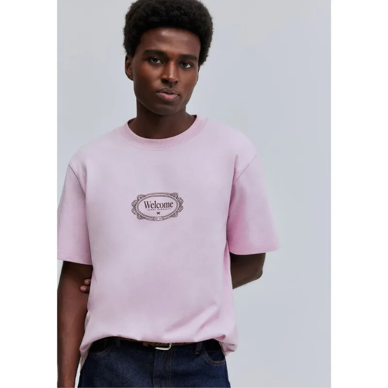 Camiseta Unissex Comfort Estampa Hering + Welcome - Rosa G