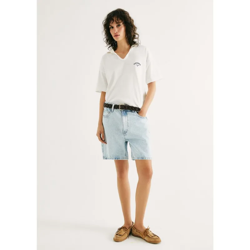 Bermuda Jeans Feminina Cintura Média - Azul 040