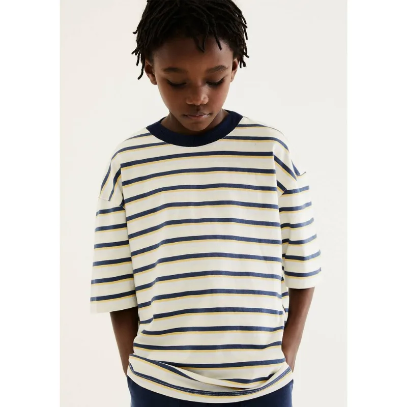 Camiseta Infantil Menino Oversized Listrada - Azul 006