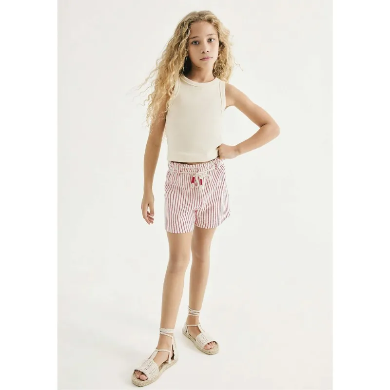 Conjunto Infantil Menina Em Fio Tinto - Creme 014