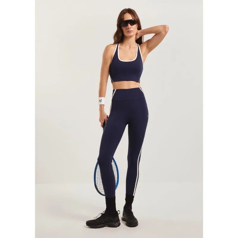 Calça Legging Esportiva Bicolor Corte á Laser - Azul M