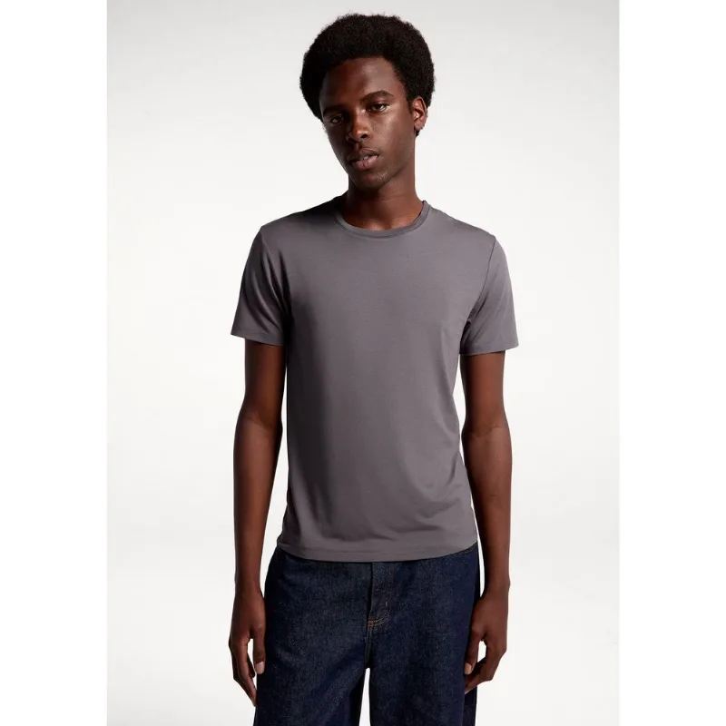 Camiseta Básica Masculina Manga Curta Pima - Cinza EXG