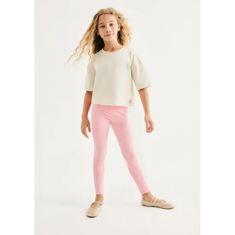 Calça Legging Básica Infantil Menina Em Ribana - Rosa 014