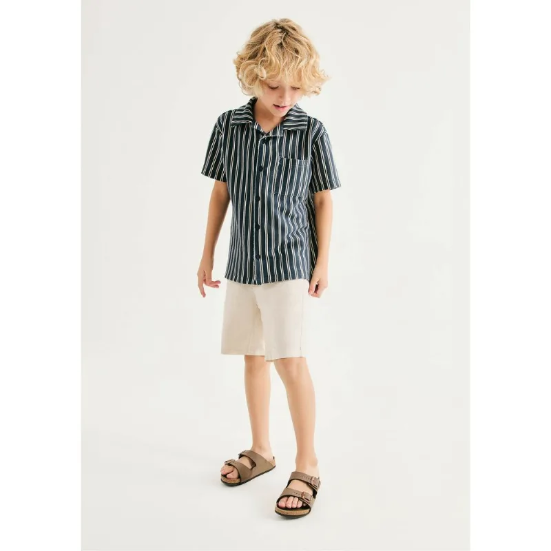 Camisa Infantil Menino Fio Tinto Comfort - Azul 010