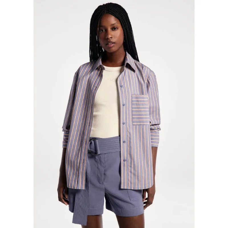 Camisa Feminina Manga Longa Fio Tinto - Cinza XP