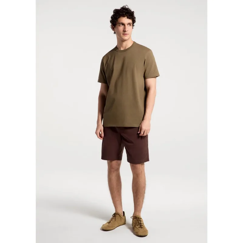 Bermuda Básica Masculina Chino Reta Em Sarja - Marrom 038