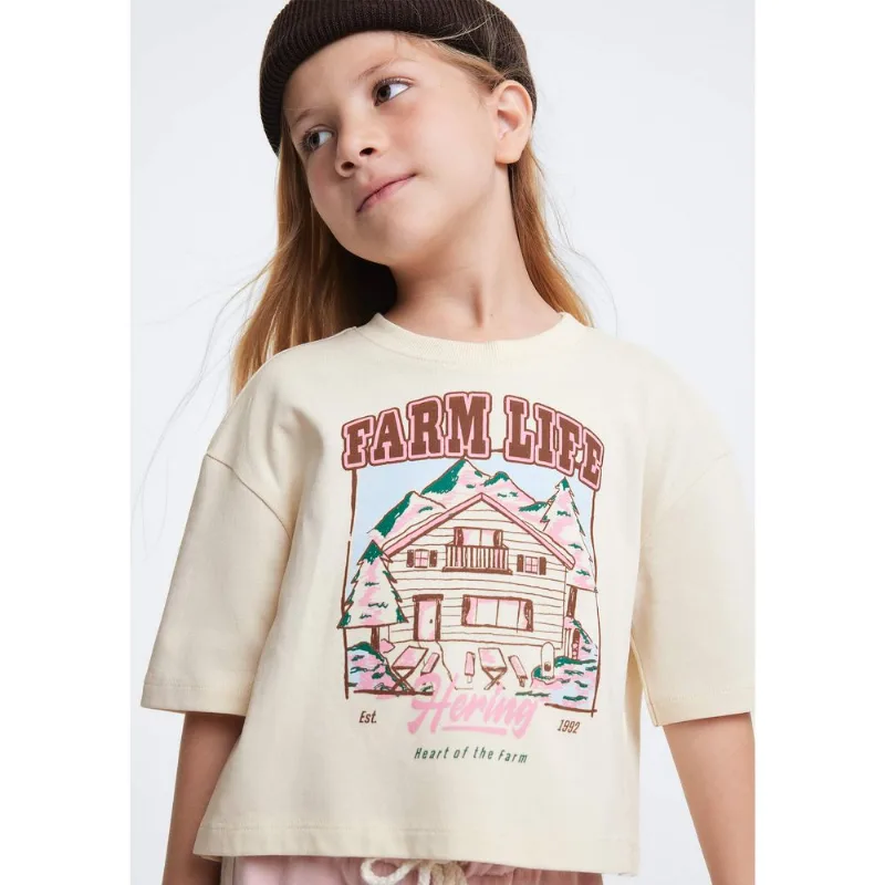 Blusa Infantil Menina Box Oversized Super Cotton - Creme 016
