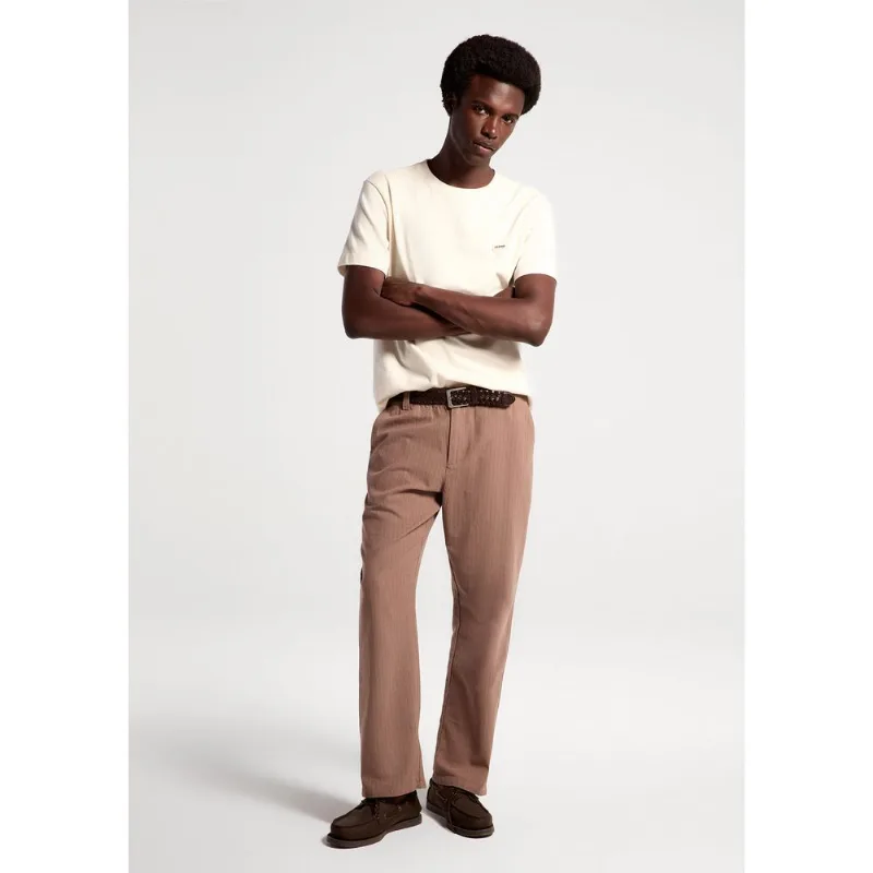 Calça Masculina Chino Risca De Giz - Bege 048