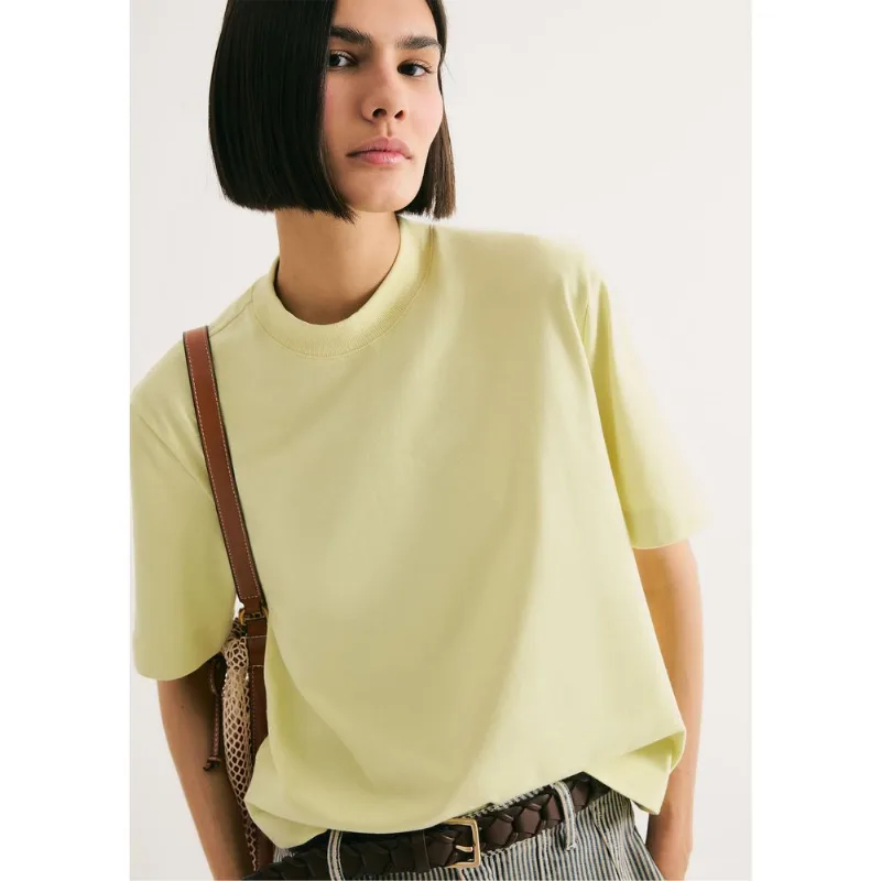Camiseta Básica Feminina Manga Curta Mid - Amarelo M