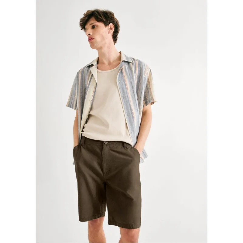 Bermuda Masculina Chino Fio Tinto - Verde 050