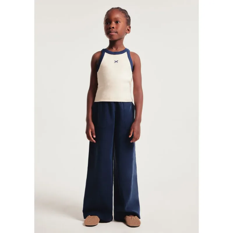 Calça Infantil Menina Reta Em Peach Touch - Azul 008