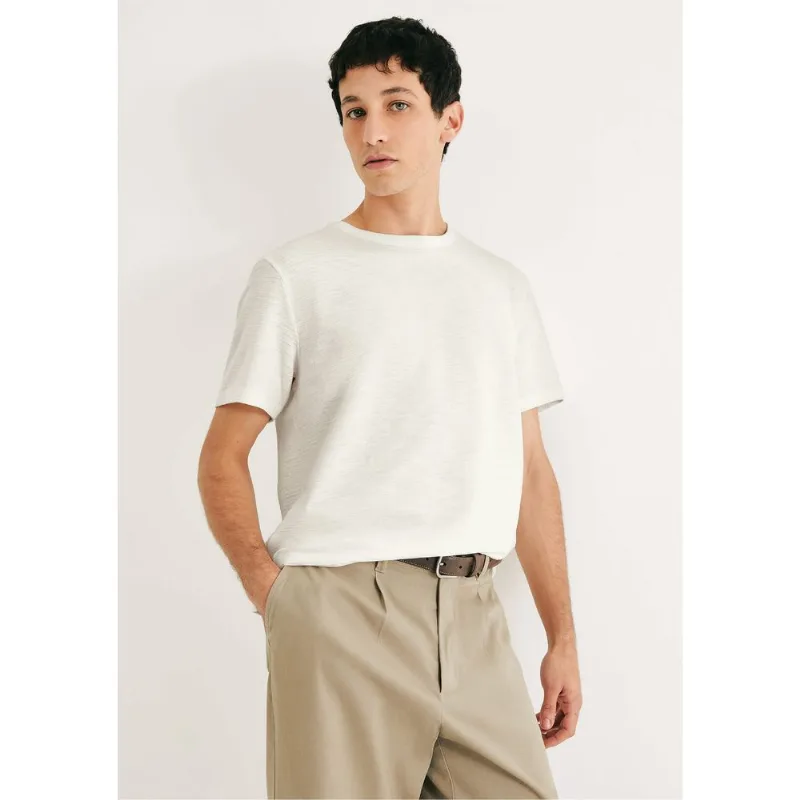 Camiseta Masculina Texturizada Regular - Off white G