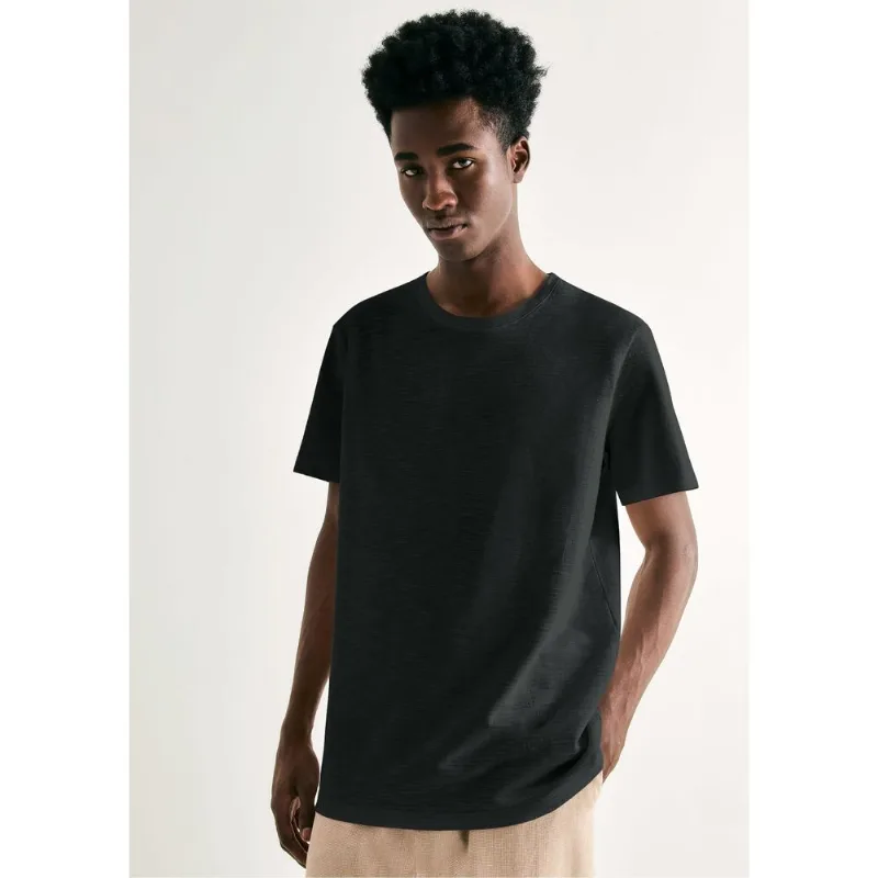 Camiseta Masculina Texturizada Regular - Preto M