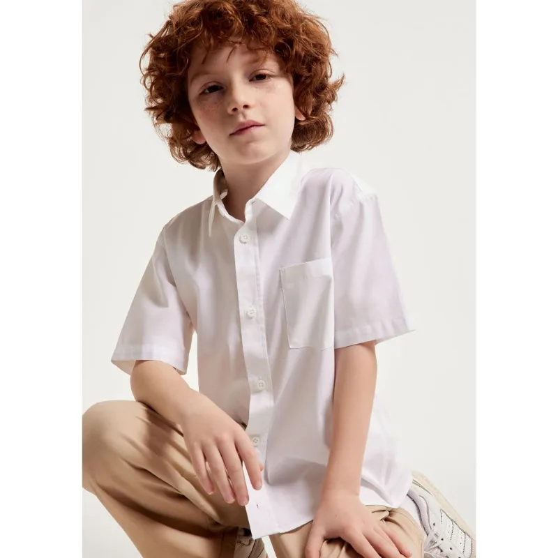 Camisa Infantil Menino Manga Curta - Branco 008