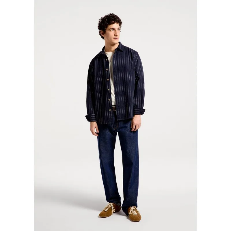 Camisa Masculina Fio Tinto Comfort - Azul XG