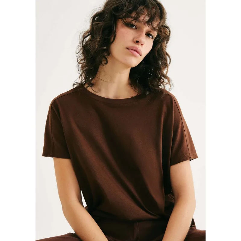 Blusa Feminina Regular Em Viscose - Marrom XG