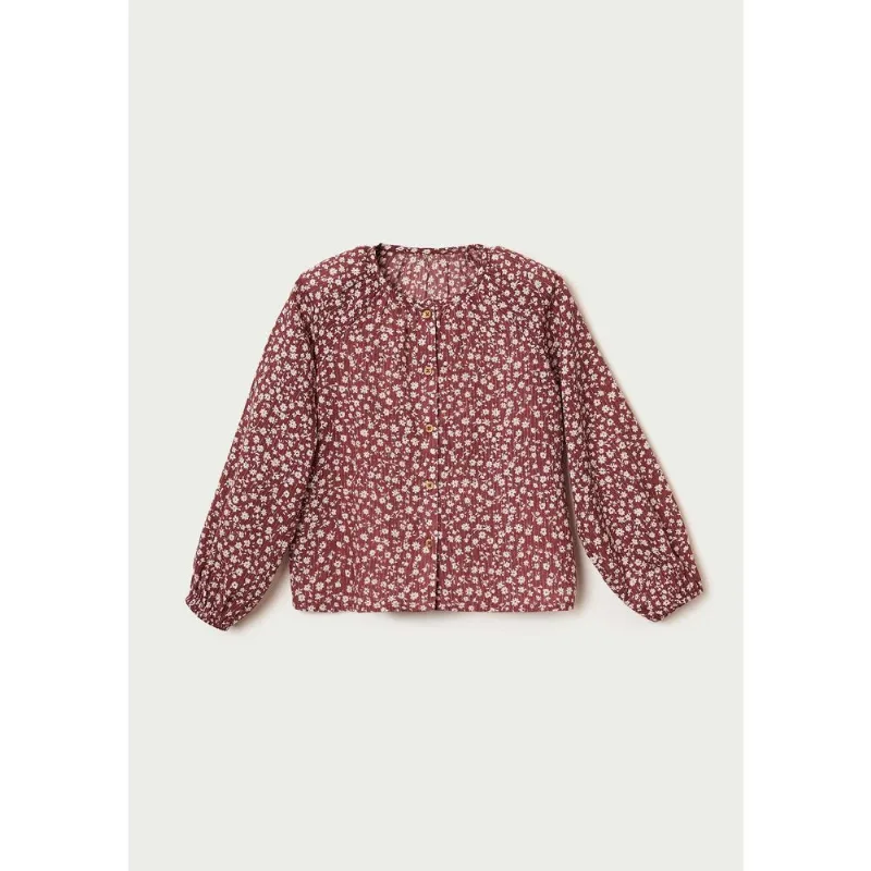 Blusa Infantil Menina Manga Longa Estampada - Vermelho 012