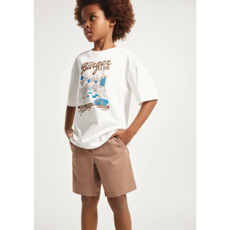 Bermuda Básica Infantil Menino Chino - Marrom 006