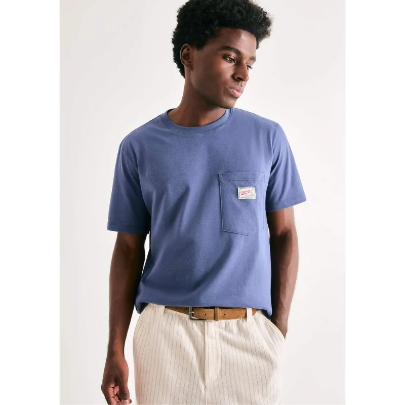 Camiseta Masculina Manga Curta Com Bolso - Azul XXG