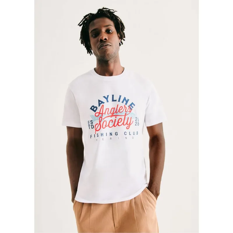 Camiseta Masculina Manga Curta Com Estampa - Branco XXG