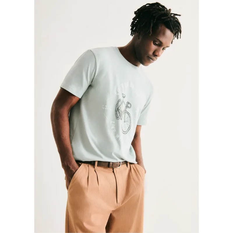 Camiseta Masculina Manga Curta Com Estampa - Cinza M