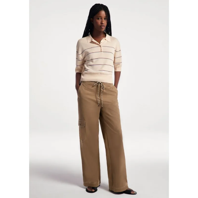 Calça Feminina Cargo Empapelada - Bege 044