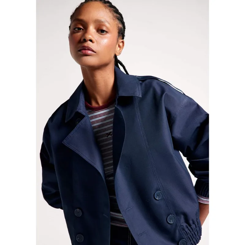Casaco Trench Coat Feminino Box Empapelado - Azul P