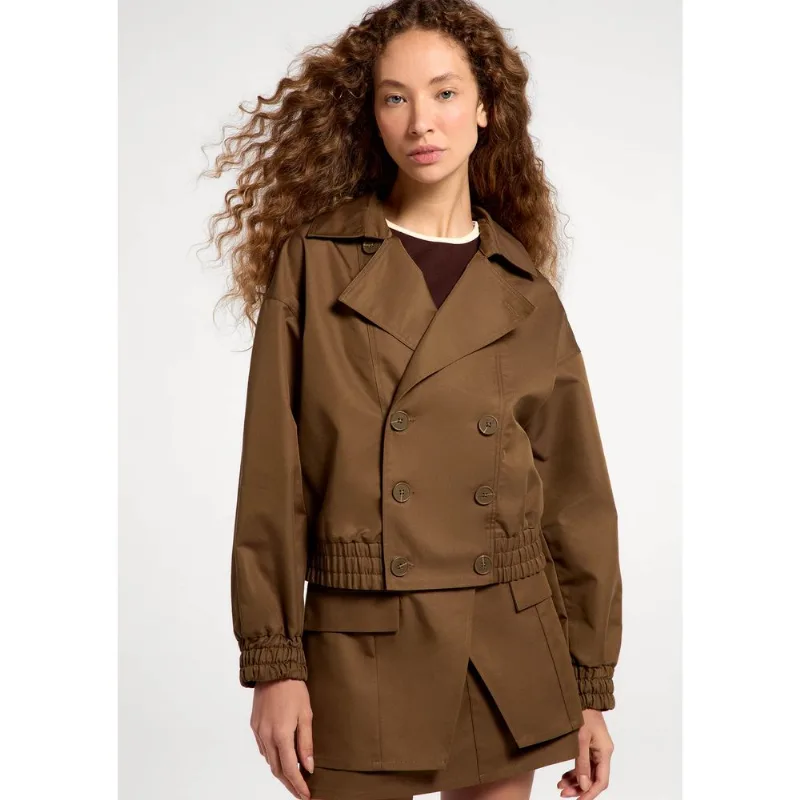 Casaco Trench Coat Feminino Box Empapelado - Marrom P