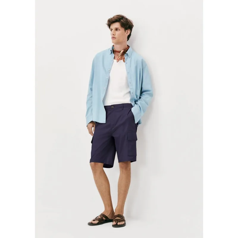 Bermuda Masculina Cargo Reta - Azul 040