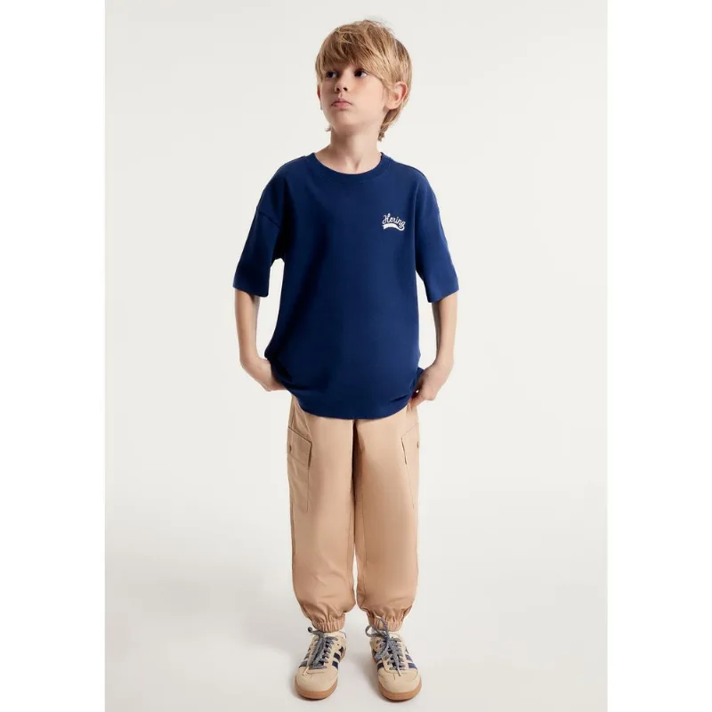 Calça Infantil Menino Jogger Cargo - Bege 010