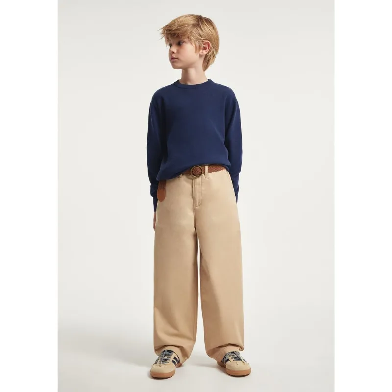 Calça Infantil Menino Reta Em Sarja - Bege 008