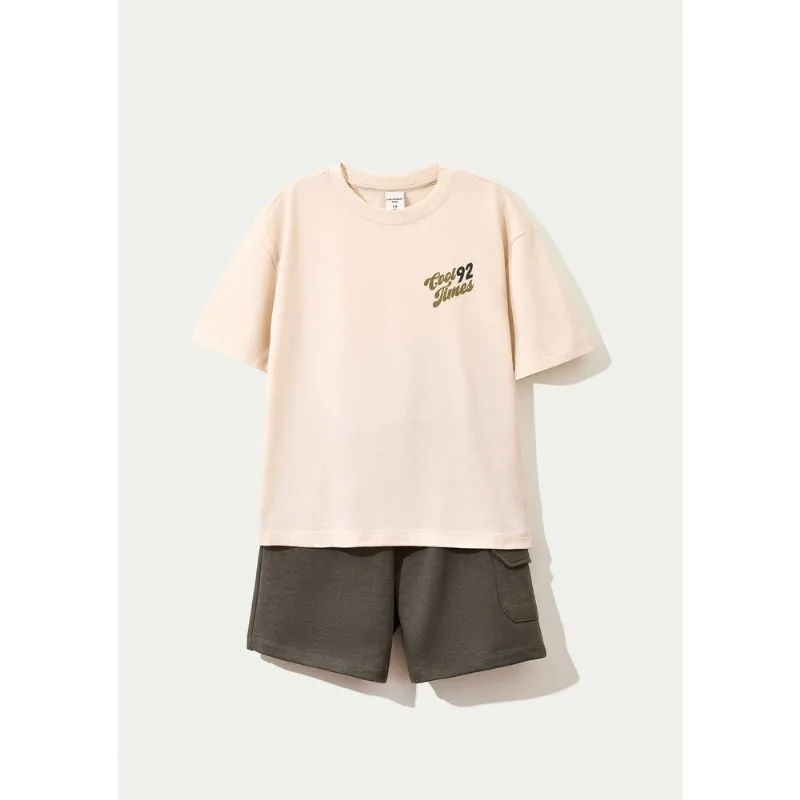 Conjunto Infantil Menino Estampado - Creme 010