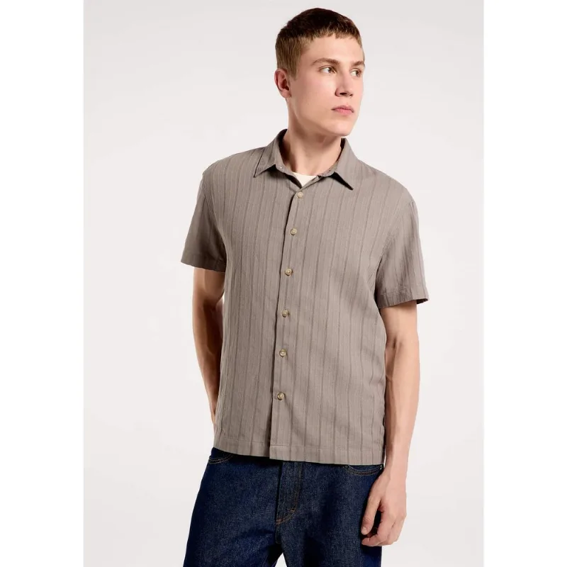 Camisa Masculina Fio Tinto Listrada - Cinza G