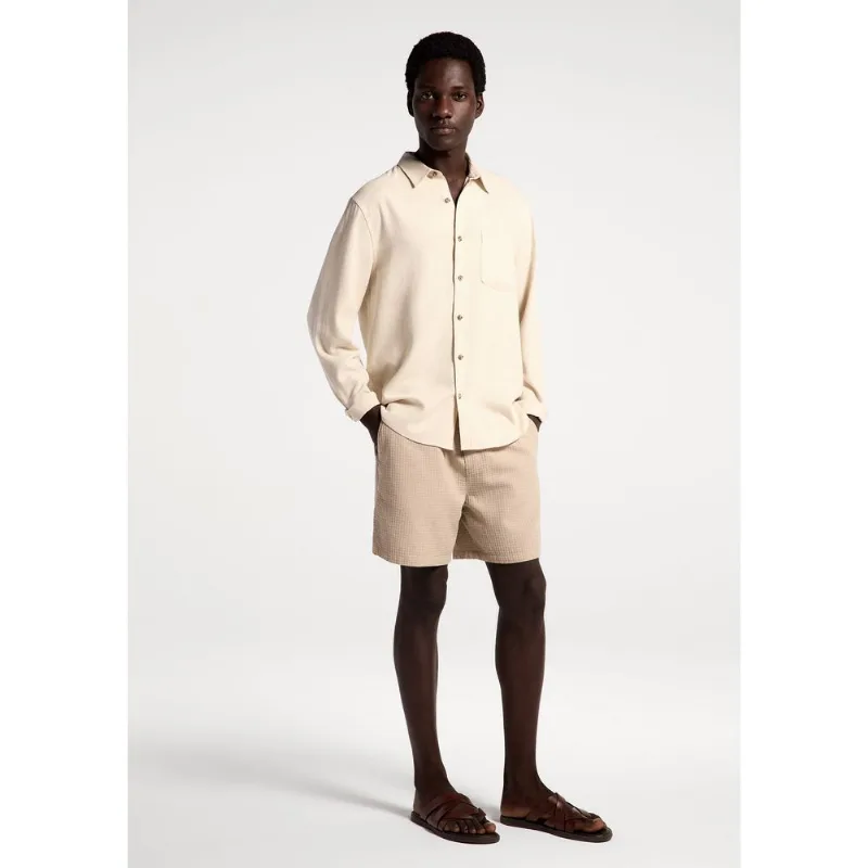 Bermuda Masculina Reta Texturizada - Bege XXG