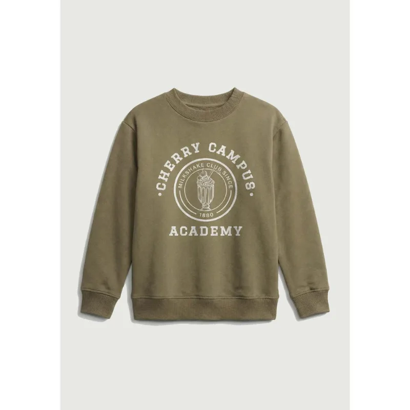 Blusão De Moletom Infantil Menina Oversized Com Estampa - Verde 004