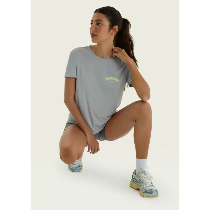 Camiseta Esportiva Feminina Com Estampa - Cinza XG
